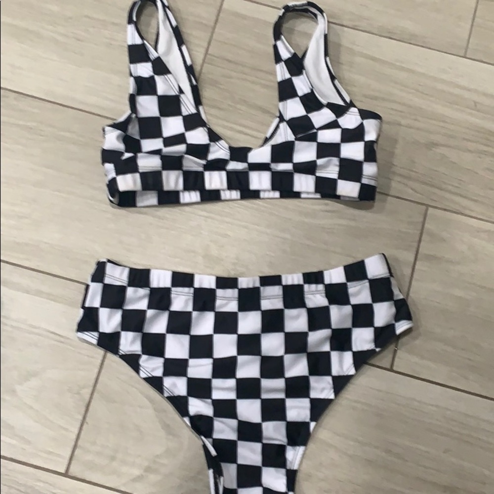 Checkerboard swimsuit
